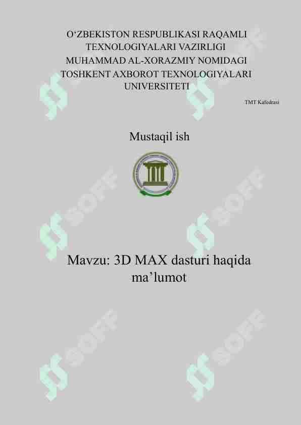 3D haqida ma'lumot to'ldirilgan ma'lumot