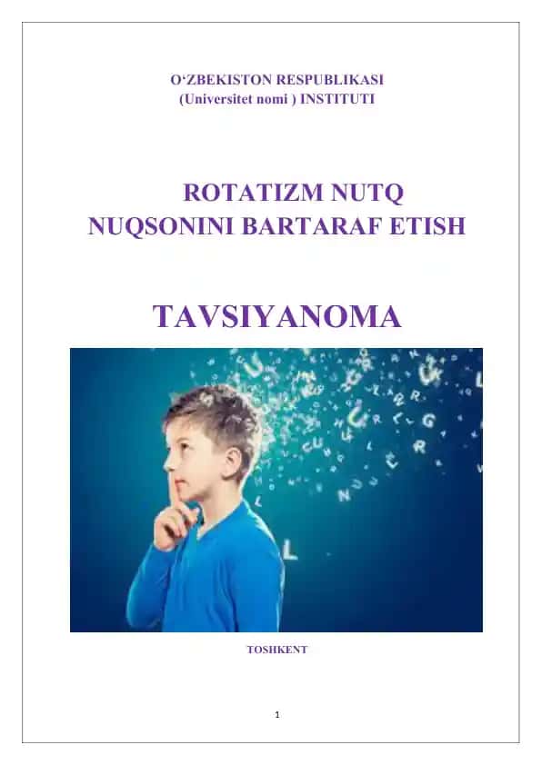 Rotatizm Nutq Nuqsonini Bartaraf Etish Tavsiyanoma