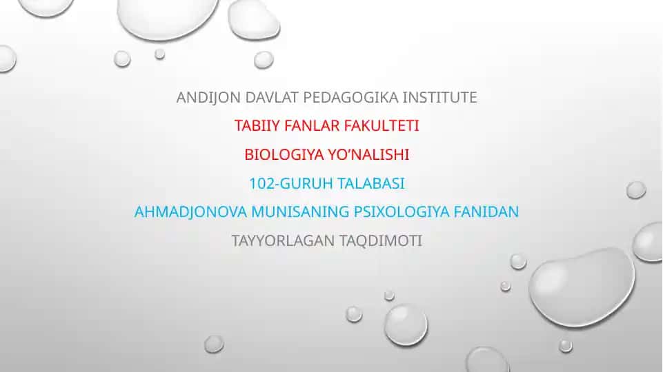 Go'daklik psixologiyasi taqdimoti