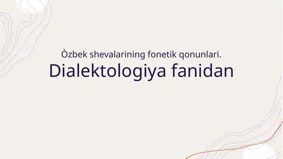 O'zbek shevalarining fonetik qonunlari