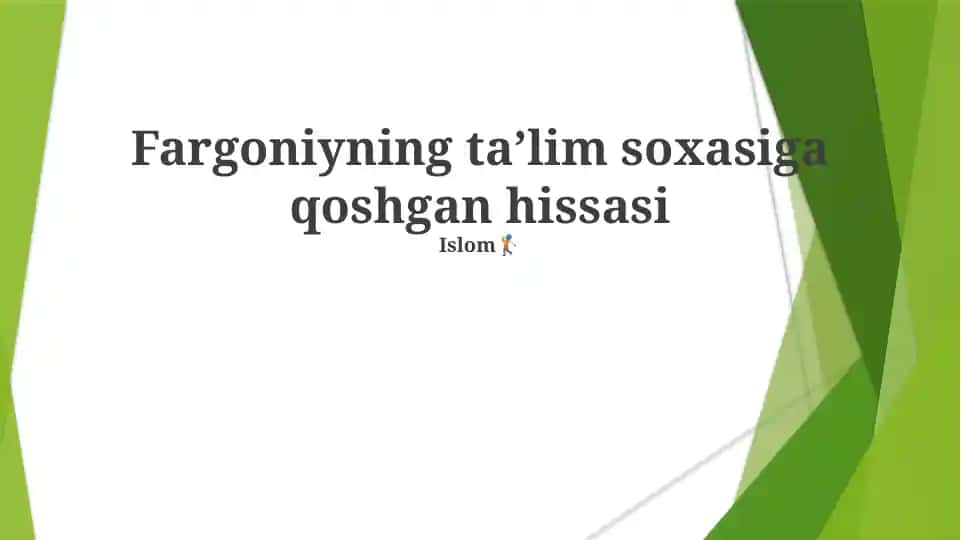 Fag’oniyning talim sohasiga qo’shgan hissasi
