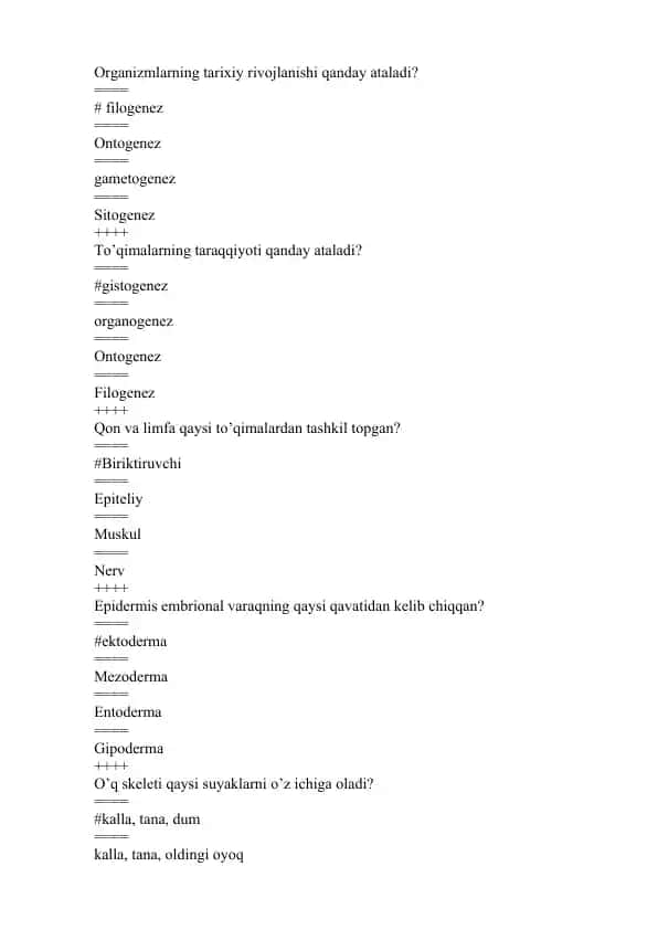 Organizmlarning Tarixiy Rivojlanishi