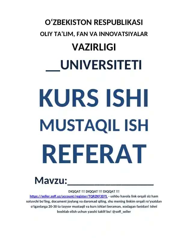 Mustaqil ish (referat) “Undalmalar”