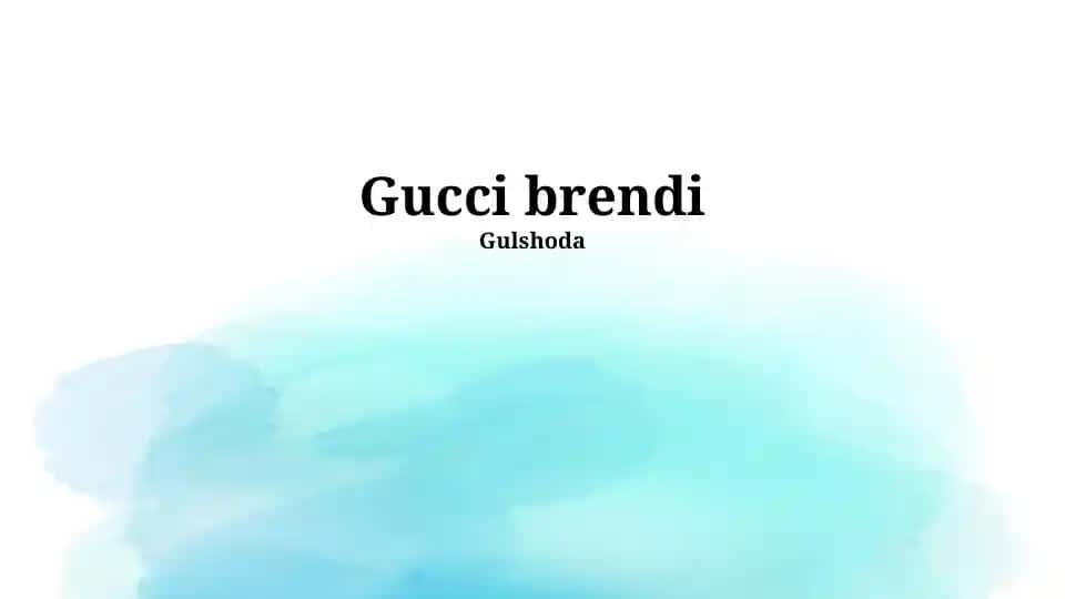 Gucci brendi taqdimoti