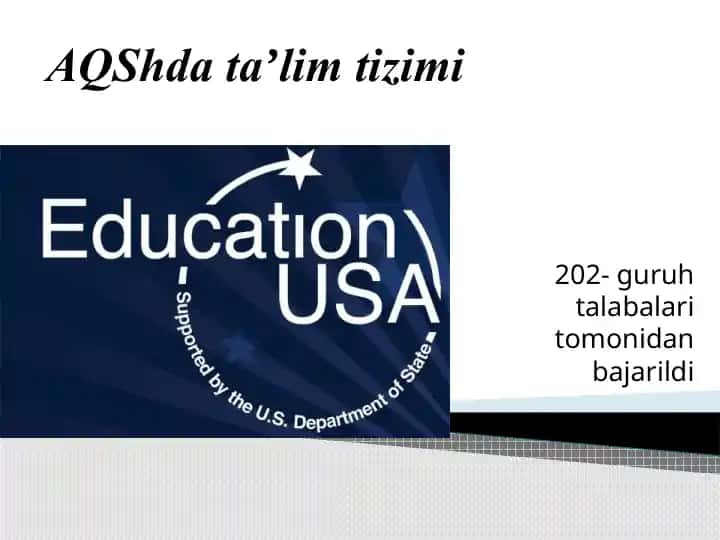 AQShda ta'lim tizimi