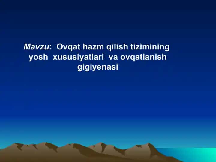 Оvqat hazm qilish tizimi