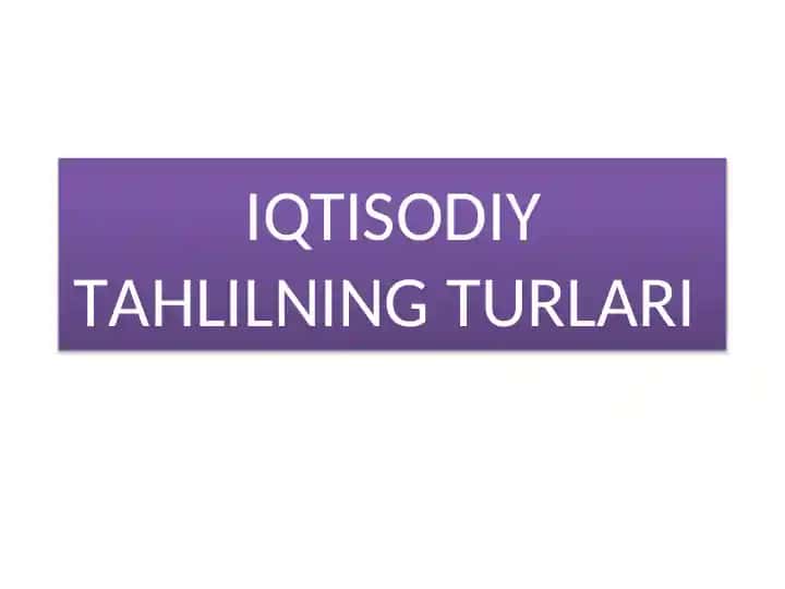 Iqtisodiy tahlil