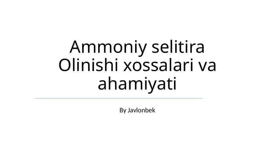 Ammoniy nitrat
