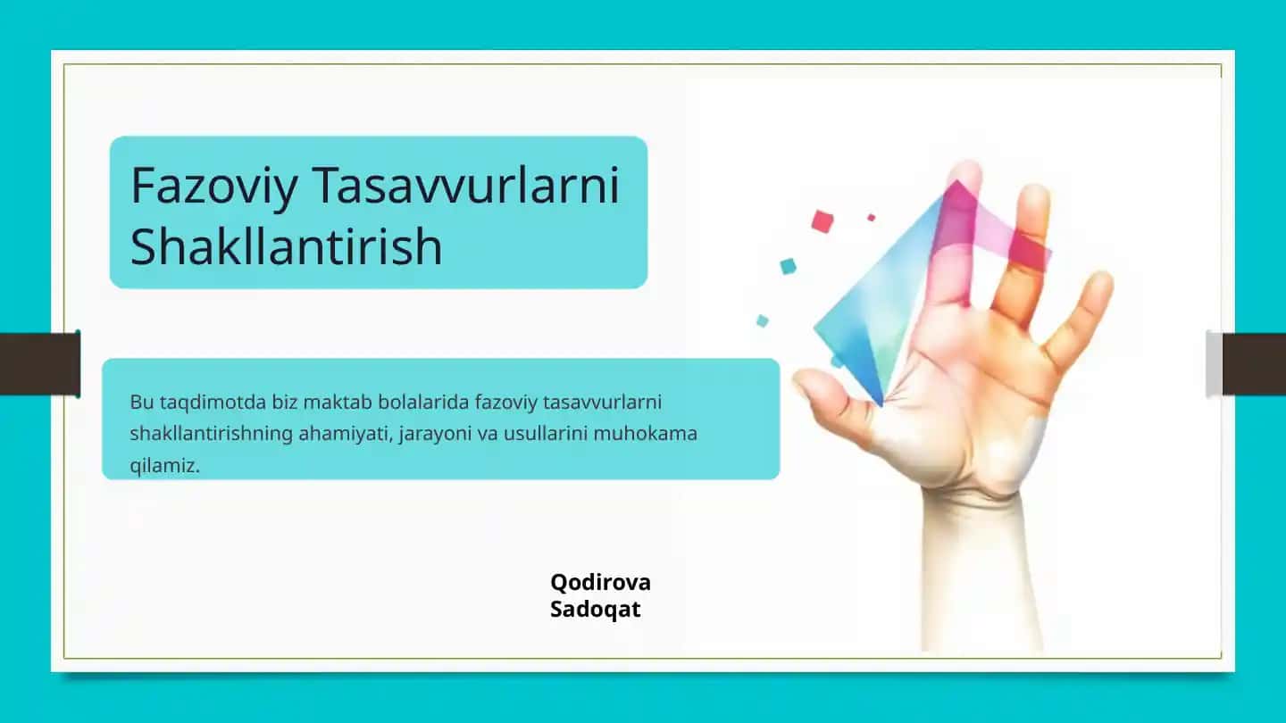 Fazoviy Tasavvurlarni Shakllantirish