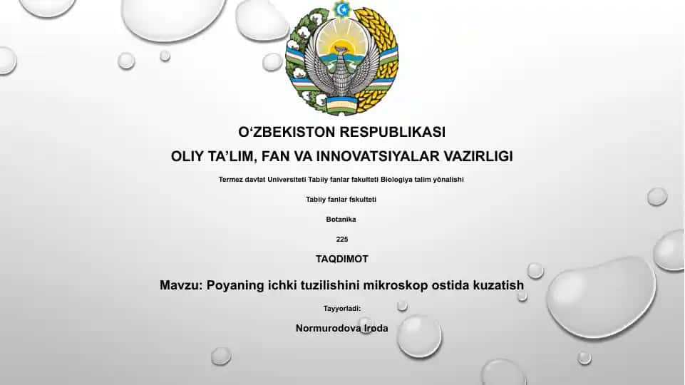 Poyaning ichki tuzilishini mikroskop ostida kuzatish