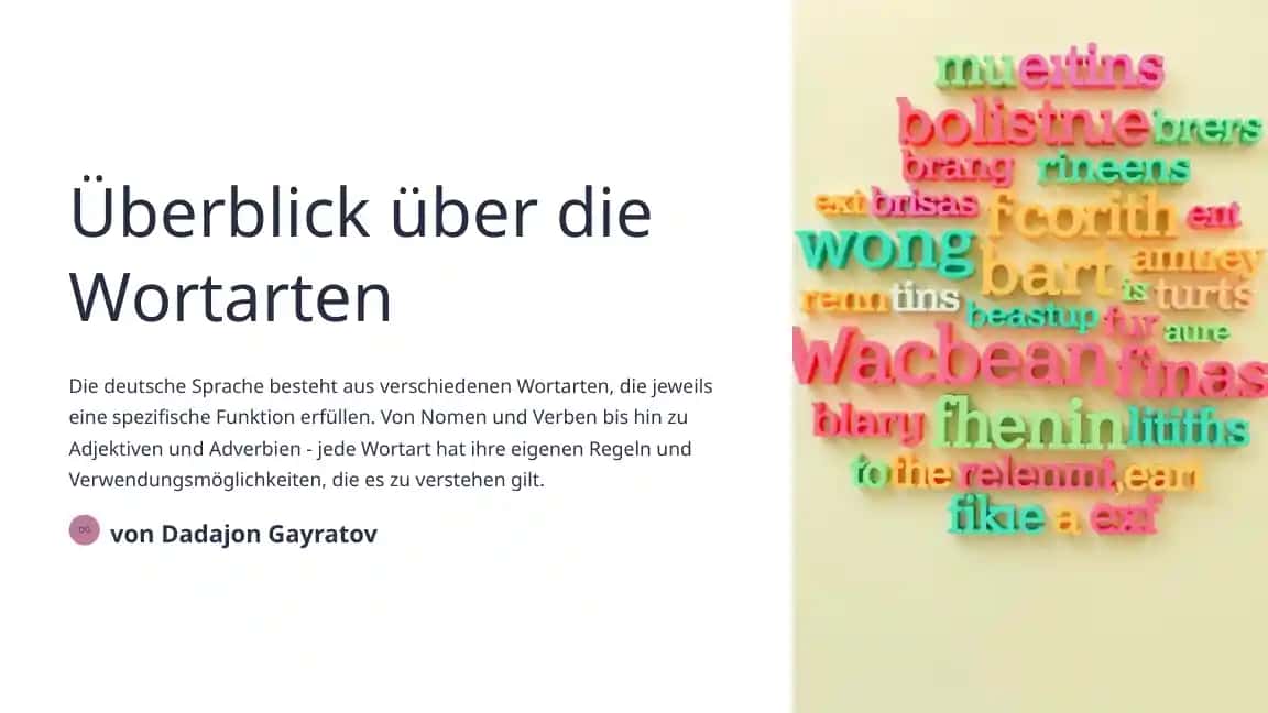 Überblick über die Wortarten