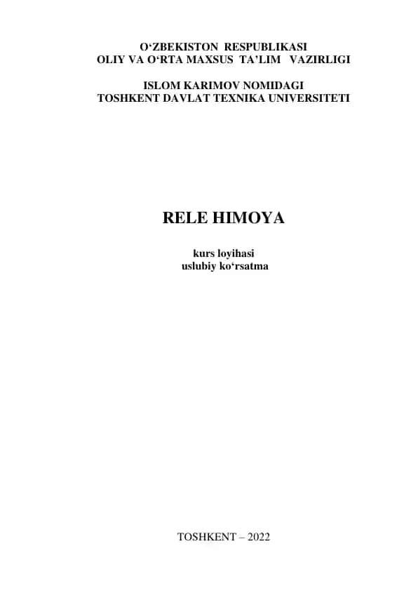 Rele Himoqasi kurs loyihasi