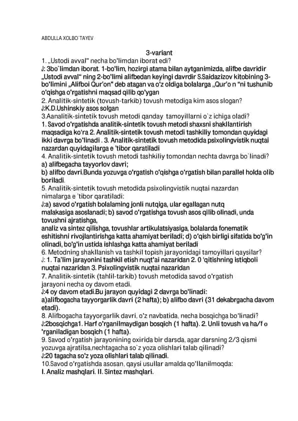 Analitik-sintetik tovush metodlari