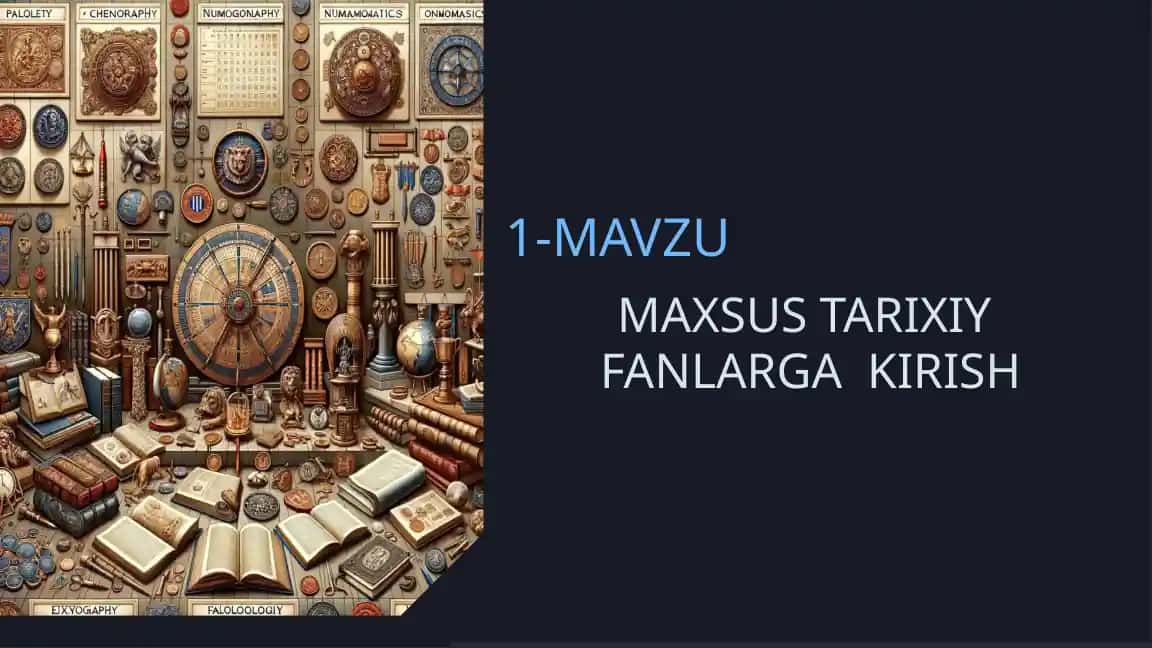 Maxsus tarixiy fanlarga kirish