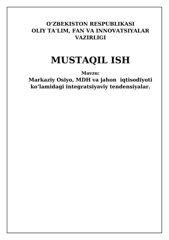 Integratsiya jarayonlari
