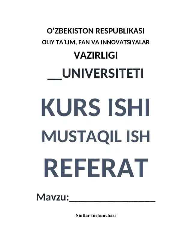C++ tilida sinflar va ob'ektlar tushunchasi