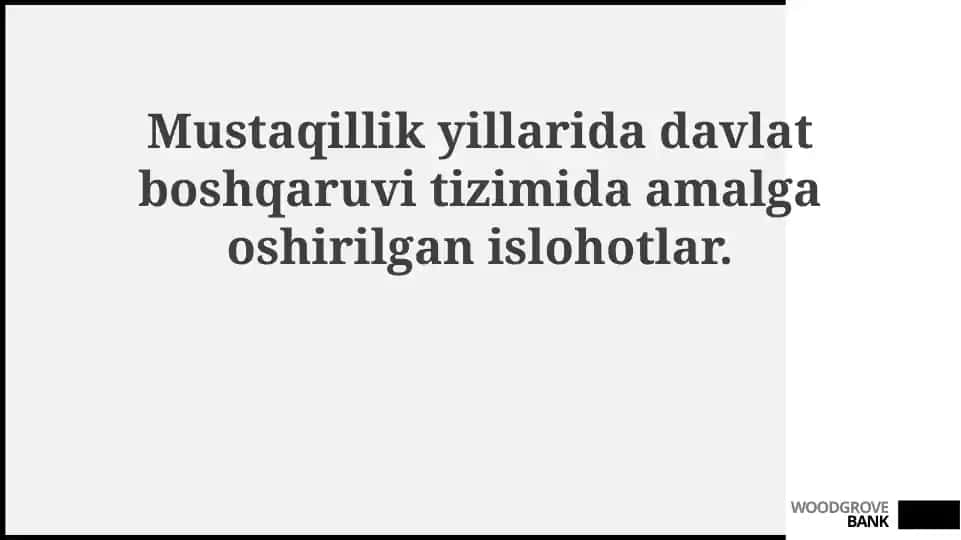 Mustaqillik yillarida davlat boshqaruv tizimida amalga oshirilgan islohotlar