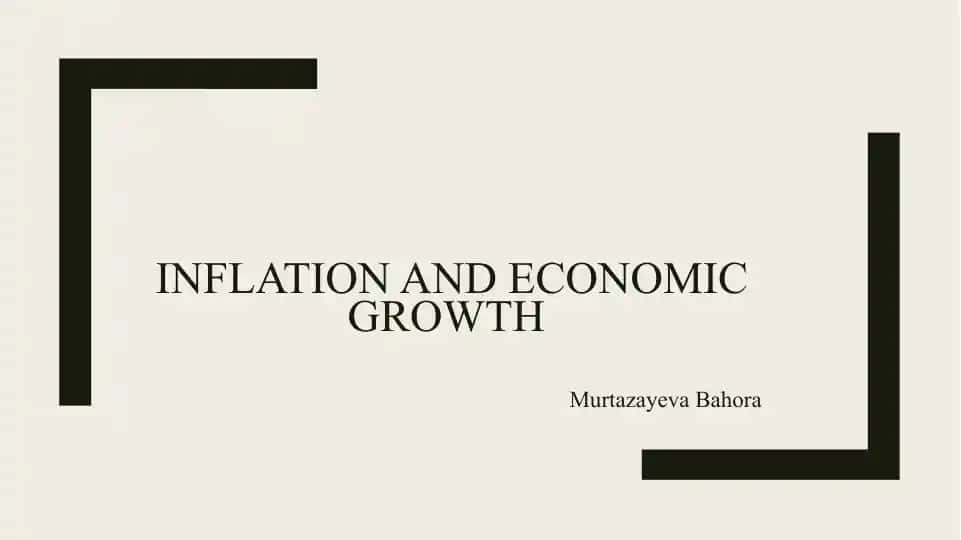 Inflation and economic growth