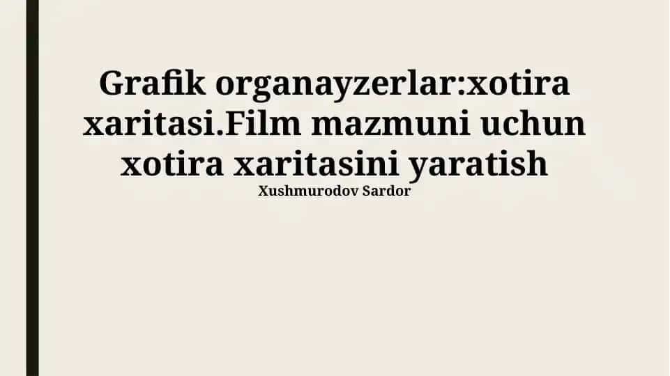 Grafik organayzerlar: xotira xaritasi - Film mazmuni uchun xotira xaritasini yaratish