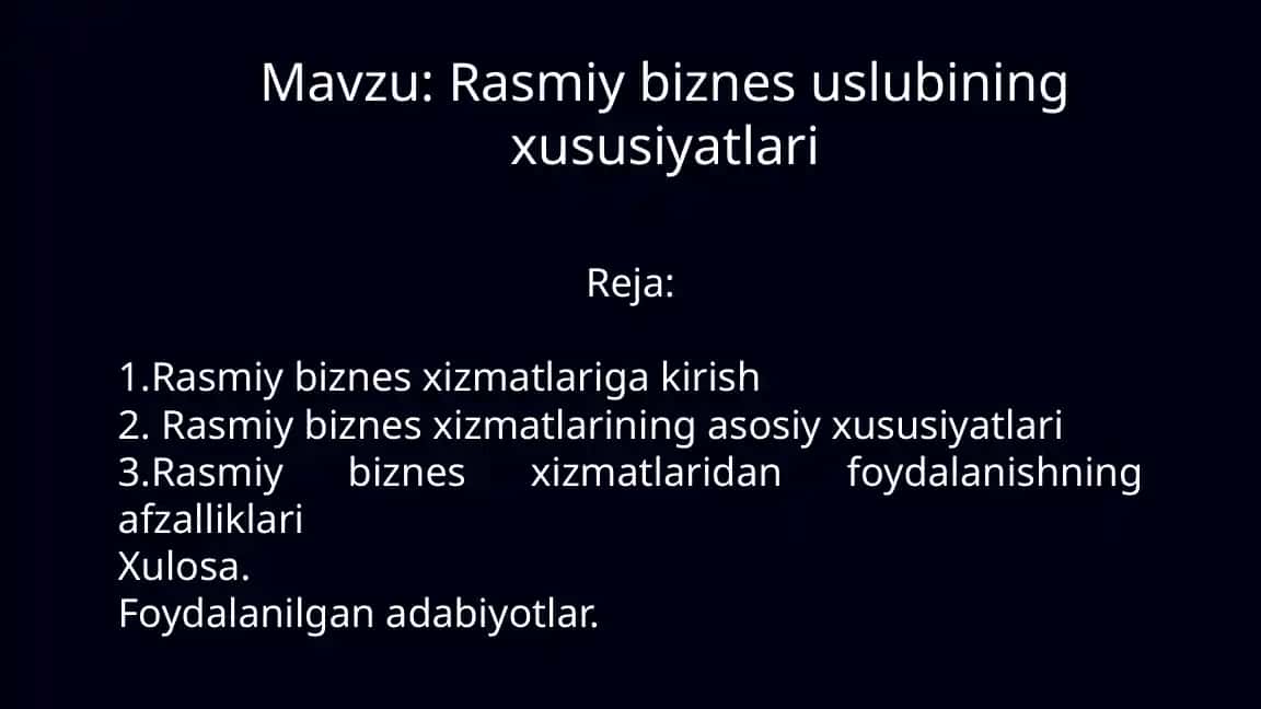 Rasmiy Biznes Xizmatlari