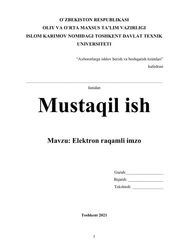 Elektron raqamli imzo