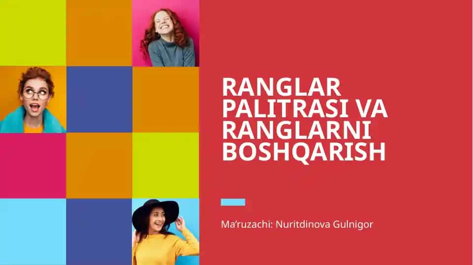 Ranglar palitrasi va ranglarni boshqarish