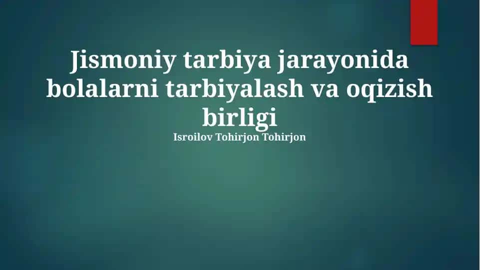 Samarali Jismoniy Tarbiya Dasturlarini Ishlab Chiqish