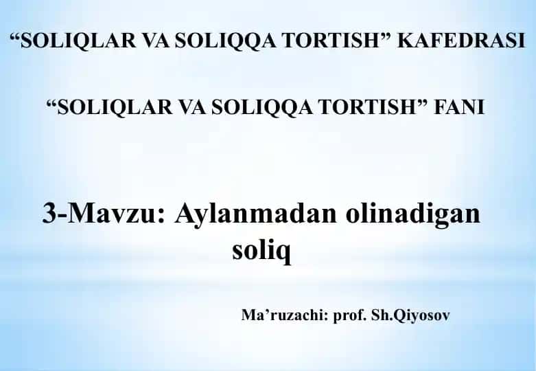 Aylanmadan olinadigan soliq