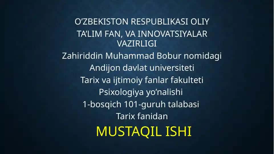 MUSTAQIL ISHI