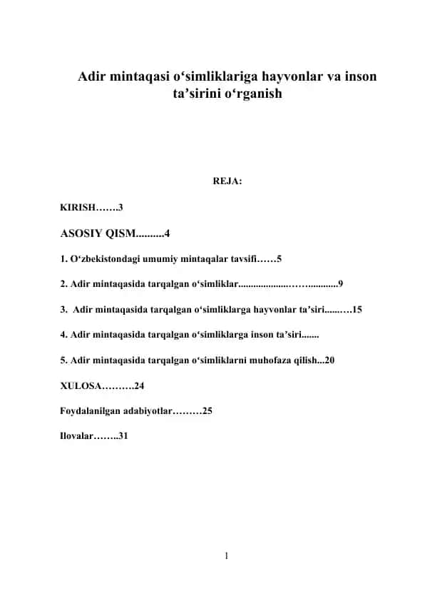 O'simliklar va hayvonlar ta'siri