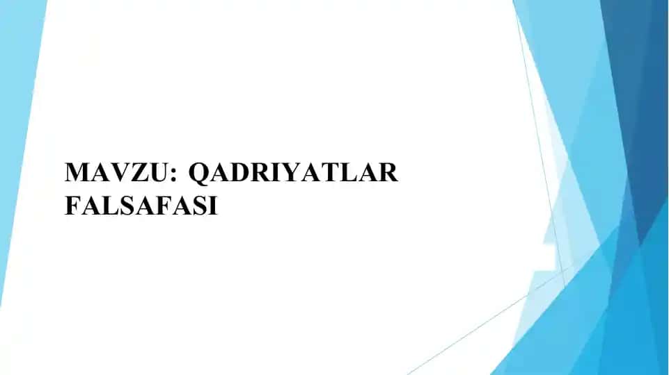 Qadriyatlar Falsafasi