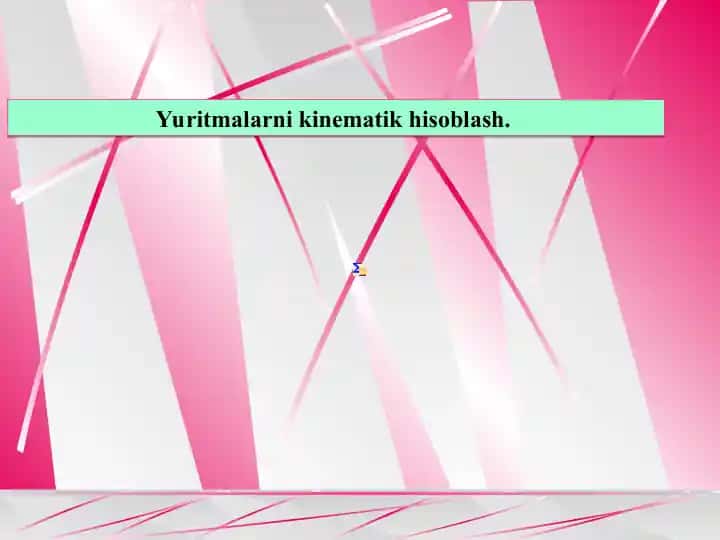 Yuritmalarni kinematik hisoblash
