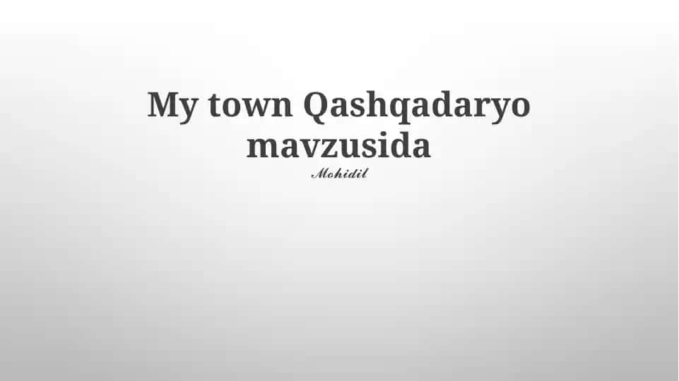 Qashqadaryo mavzusida