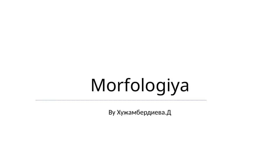 Morfologiya