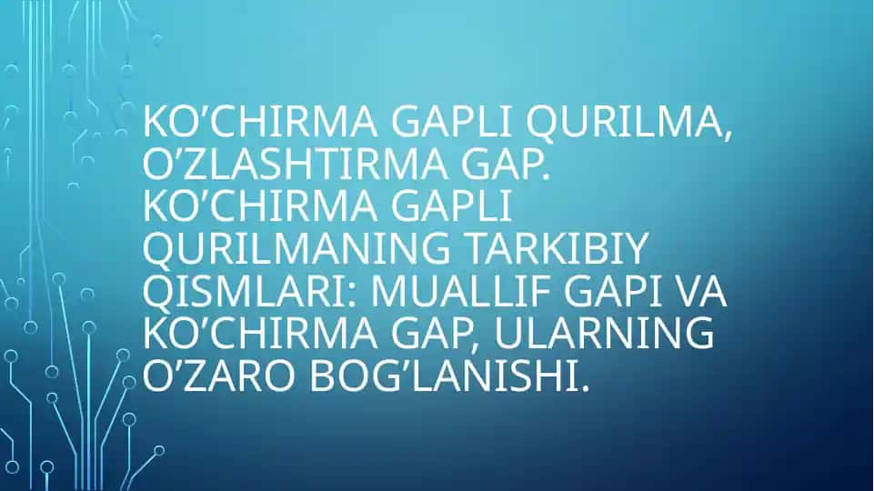 Ko’chirma gapli qurilma