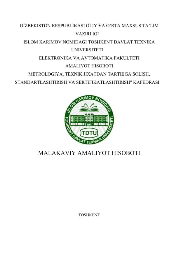 AMALIYOT HISOBOTI