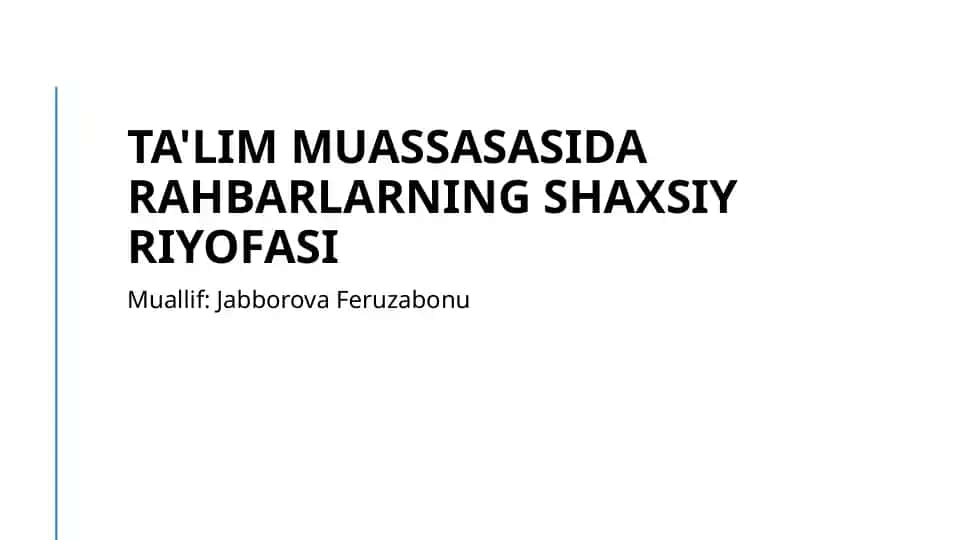 Rahbarlarning Shaxsiy Rivojlanishi