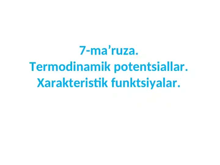 Termodinamik potentsiallar