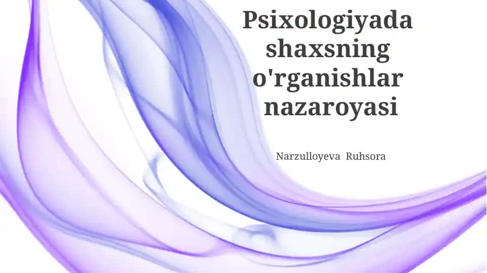 Psixologiyada shaxsning o'rganishlar nazaroyasi
