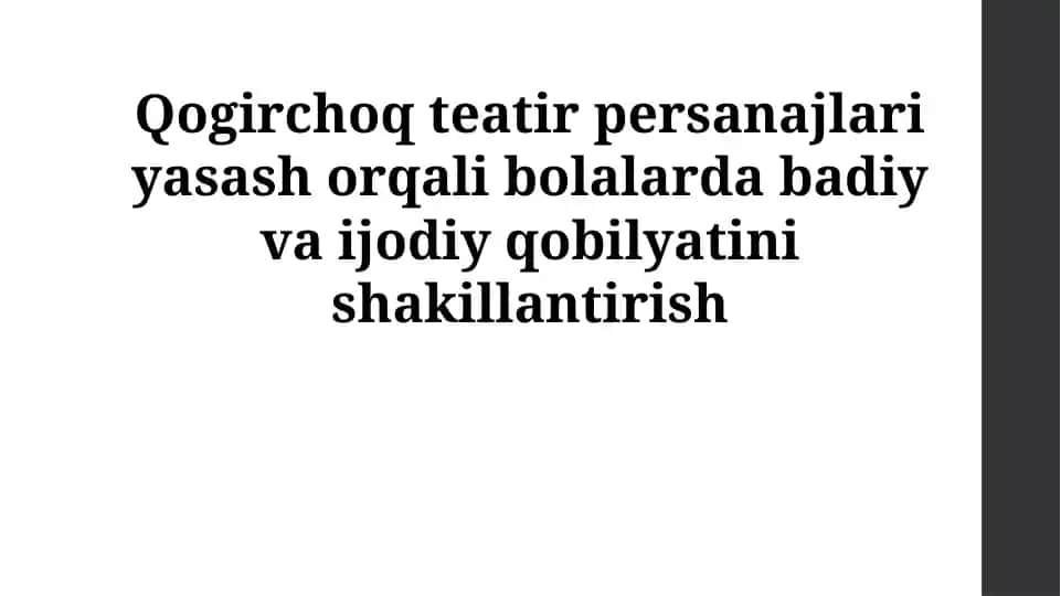 Qo'g'irchoq teatir persanajlari yasash