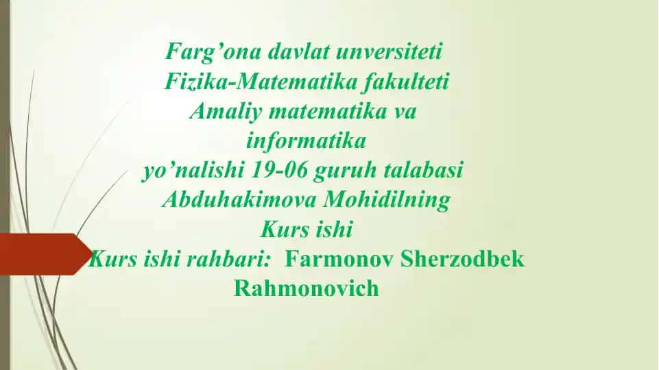 Kurs ishi: Fayllar bilan ishlash C# dasturlash tilida