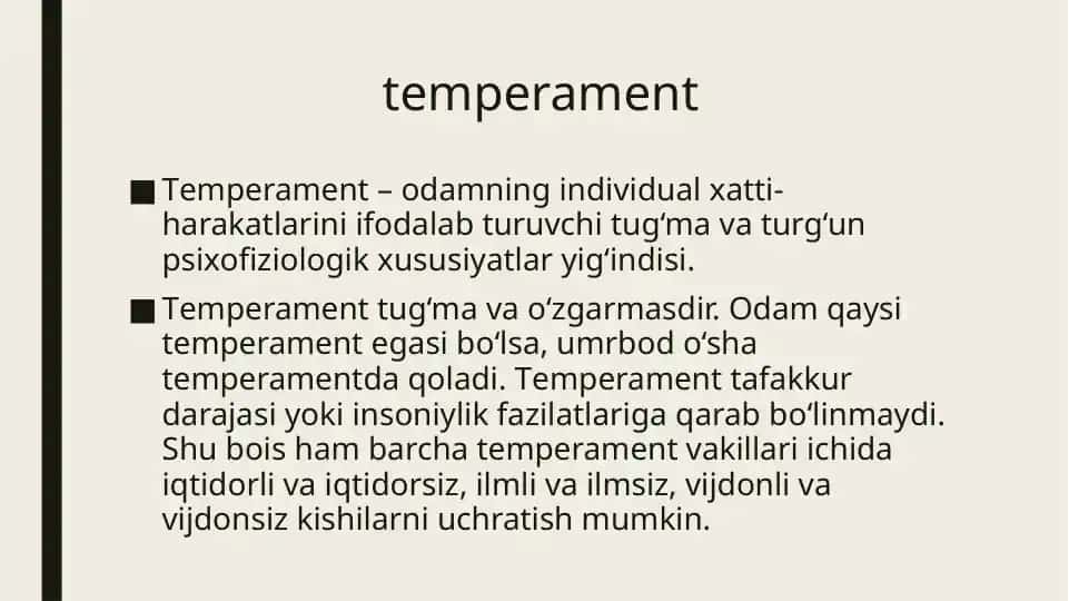 temperament haqida