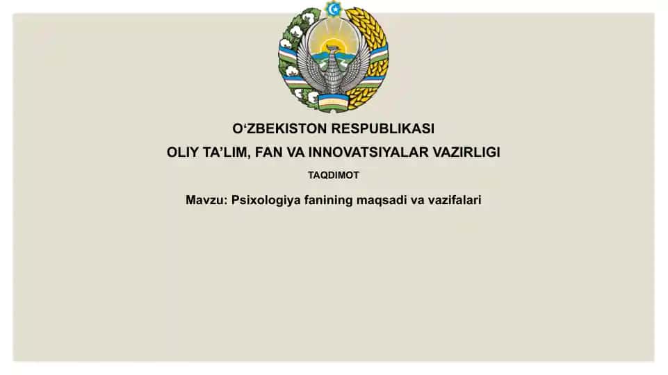 Psixologiya fanining maqsadi va vazifalari
