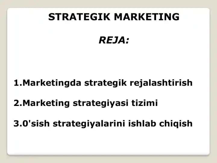 Strategik marketing
