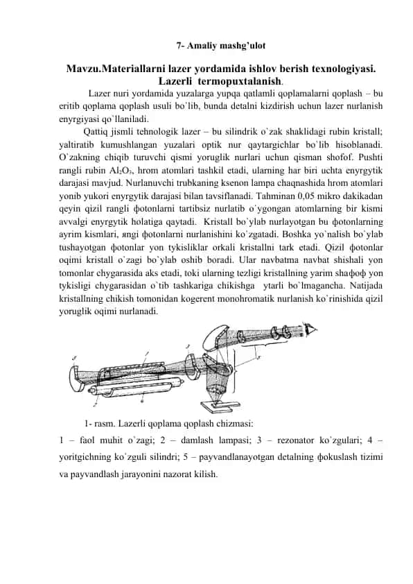 Lazerli termopuxtalanish