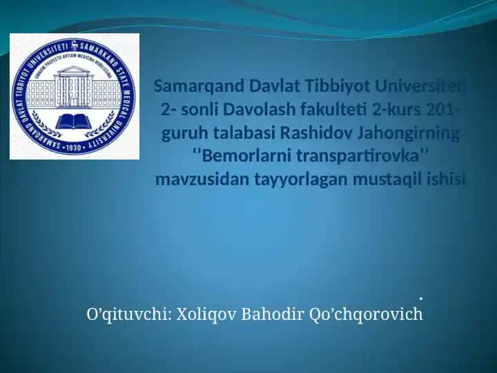 Bemorlarni tashish
