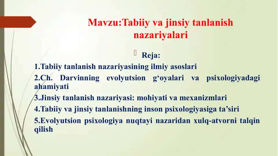 Tabiiy vajinsiy tanlanish nazariyalari