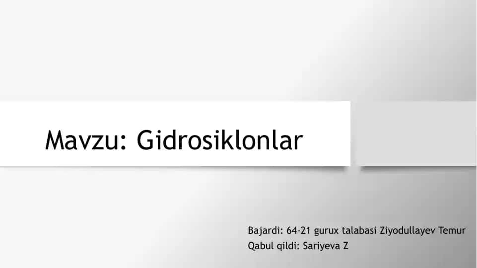 Gidrosiklonlar