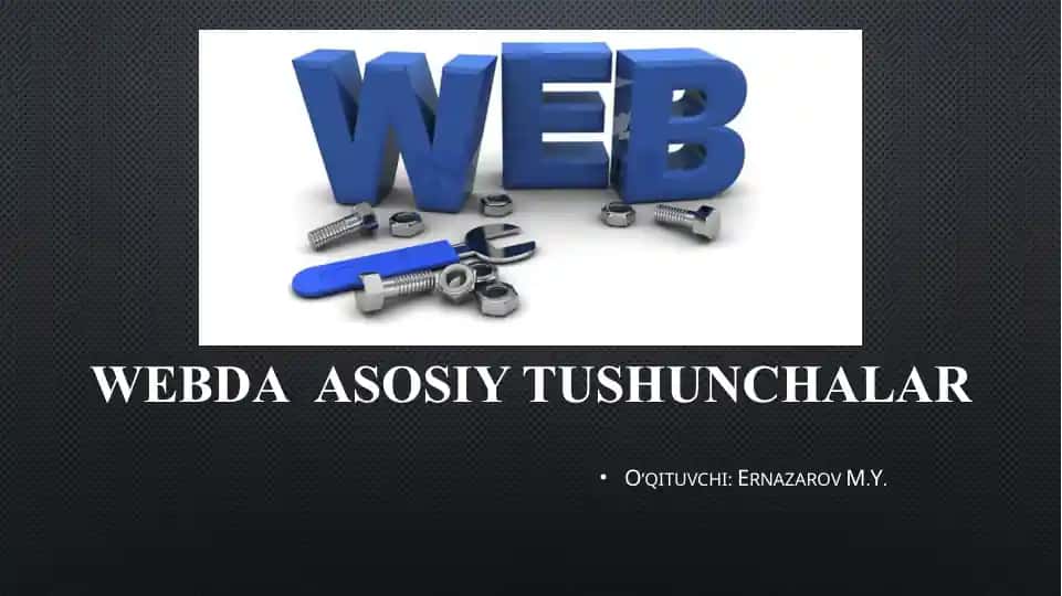 Web-da asosiy tushunchalar