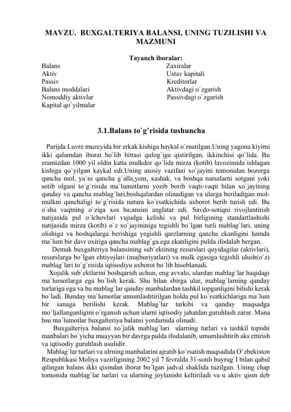 Buxgalteriya balansi